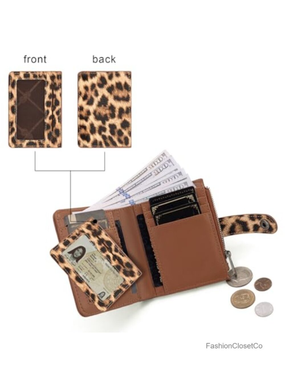 Small Bifold Wallet with Removable ID Window RFID Blocking - Picture 2 of 5